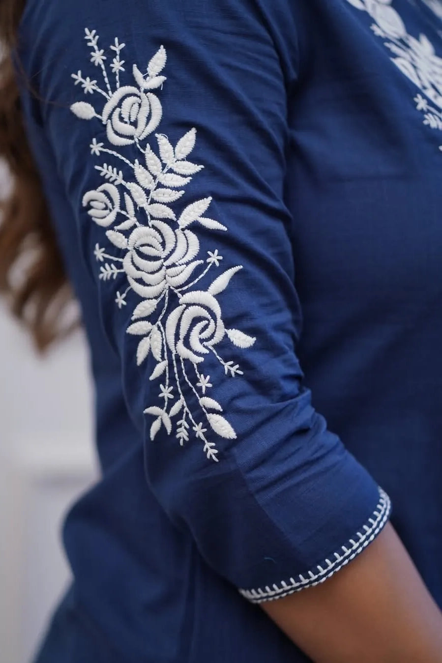 Blue Embroidered Kurta with Palazzo