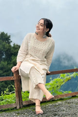 White Embroidered Kurta with Pant