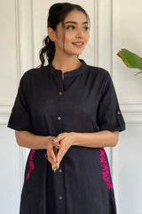 Black Embroidered Kurta with Palazzo