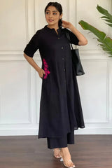 Black Embroidered Kurta with Palazzo