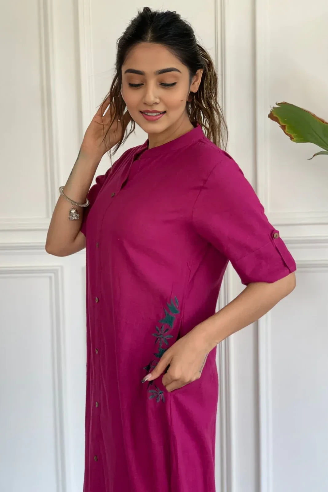 Pink Embroidered Kurta with Palazzo