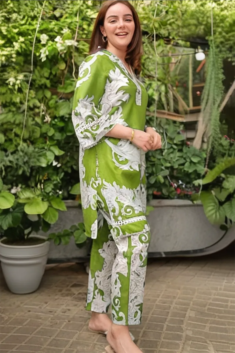 Green Printed Cotton Co-ord Set