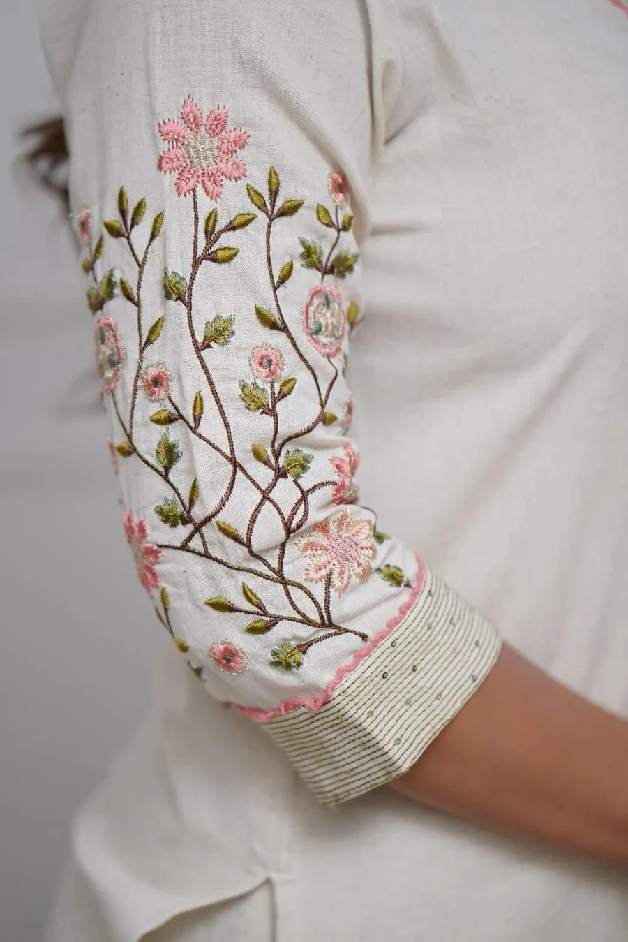 White Embroidered Kurta with Pant