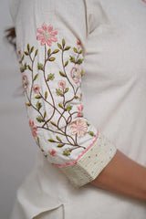 White Embroidered Kurta with Pant