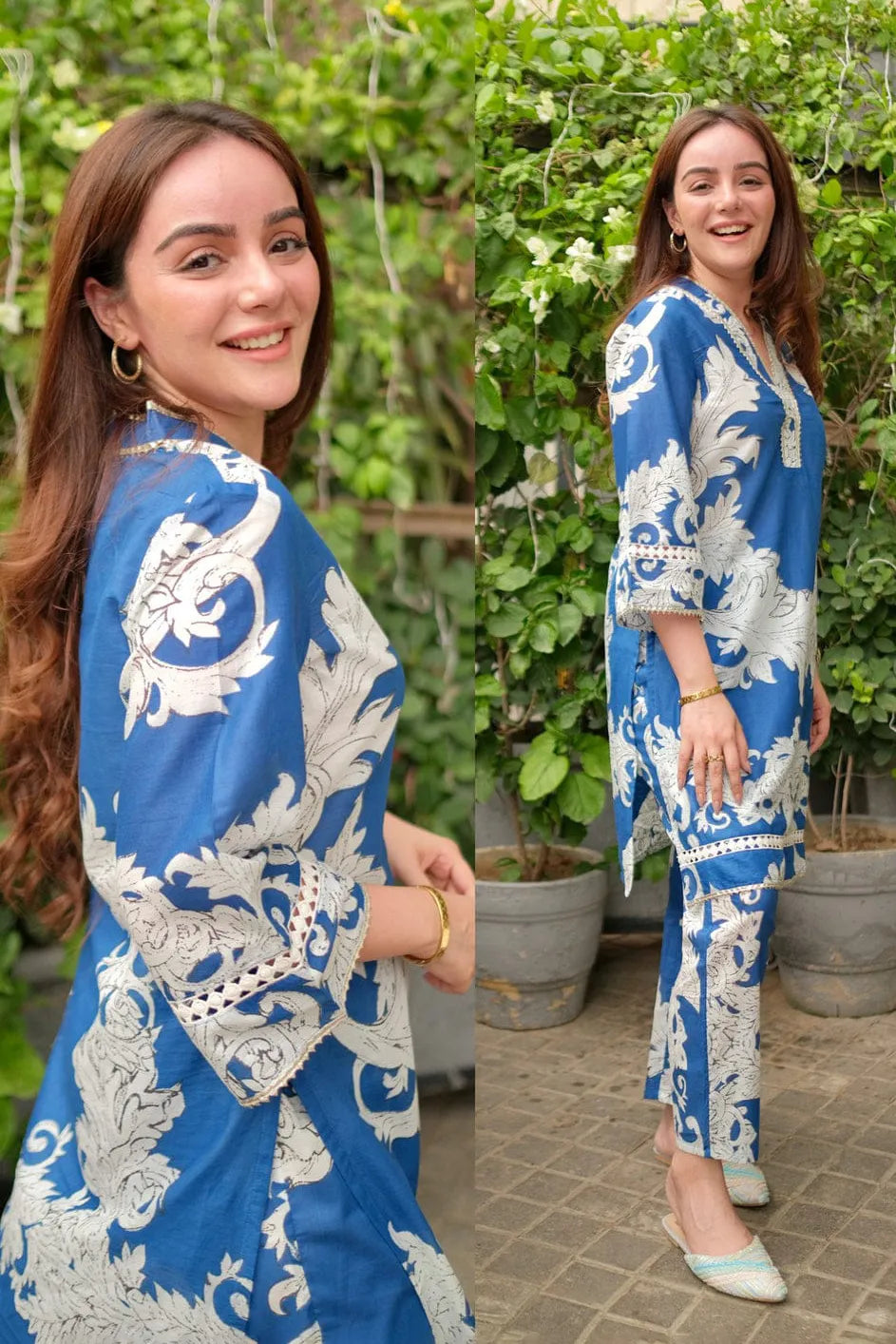 Blue Printed Cotton Co-ord Set