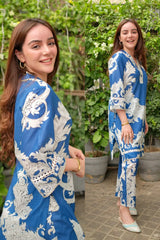 Blue Printed Cotton Co-ord Set