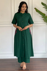 Forest Green Embroidered Kurta with Palazzo