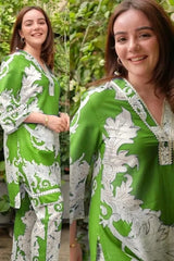Green Printed Cotton Co-ord Set