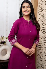 Pink Embroidered Kurta with Pant