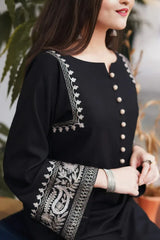 Black Aari Work Kurta with Palazzo
