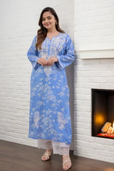 Blue Chikankari Kurta with Palazzo