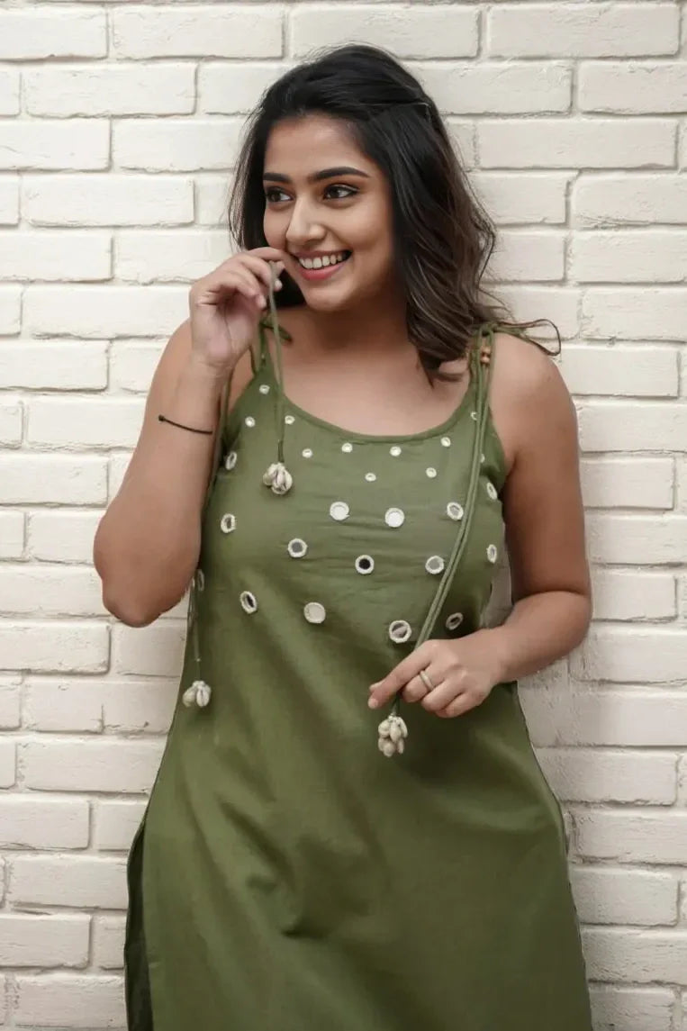 Green Sleeveless Kurta with Palazzo