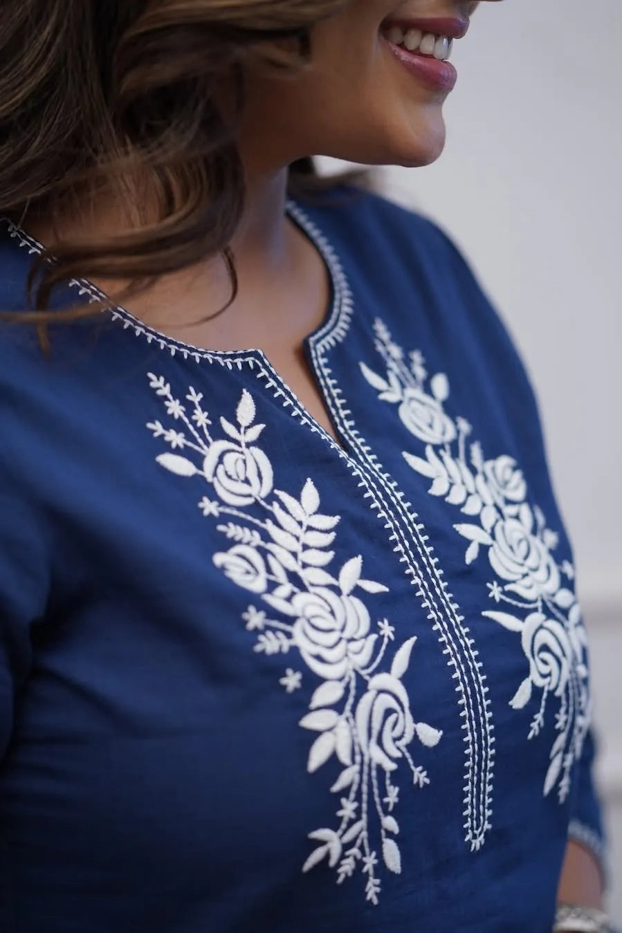 Blue Embroidered Kurta with Palazzo