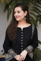 Black Aari Work Kurta with Palazzo