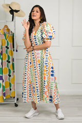 Colorful Printed Midi Dress