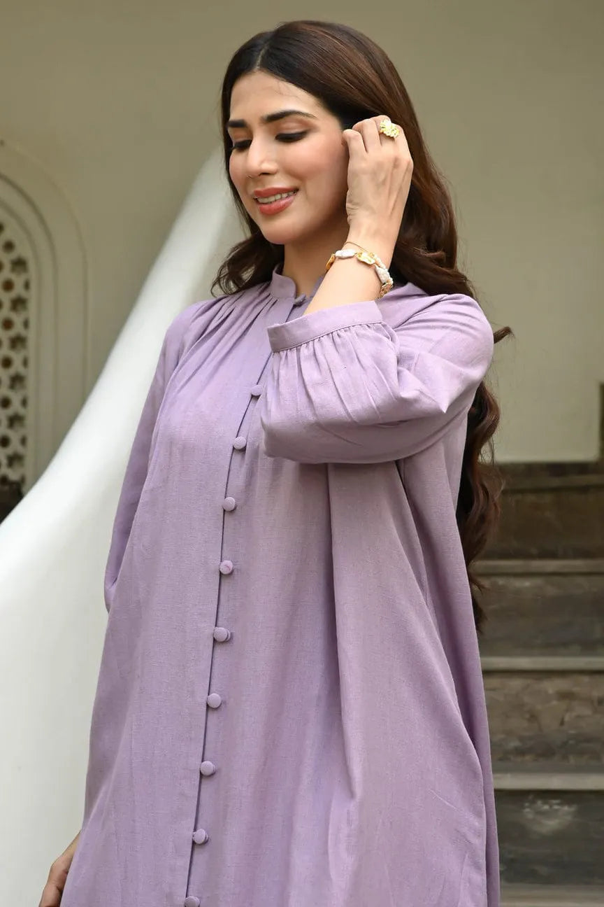 Lilac Solid Viscose Co-ord Set