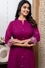 Pink Embroidered Kurta with Pant