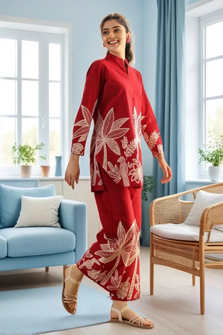 Red Leaves Co-Ord Set