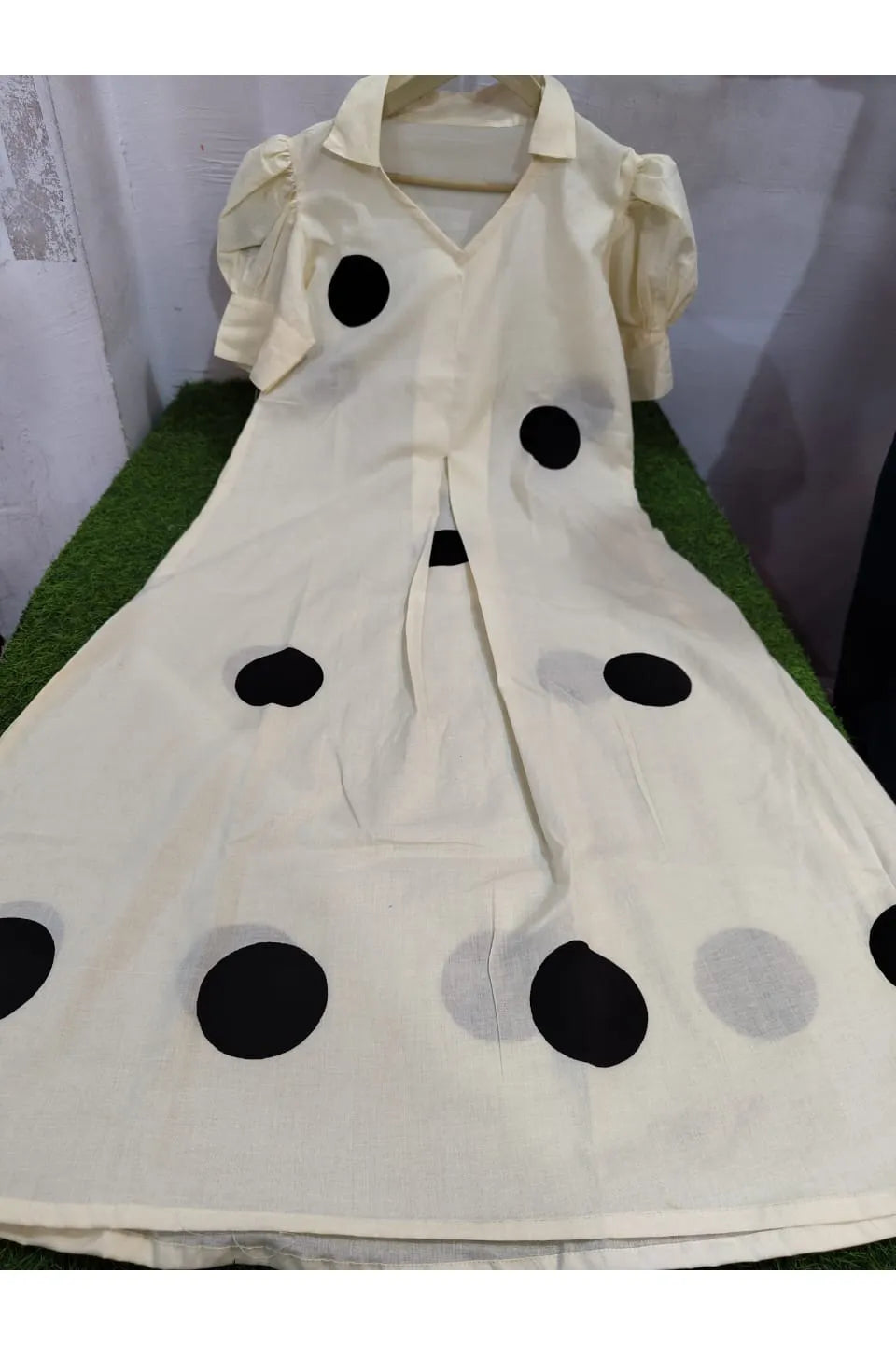 Black Polka Dots Flared Dress