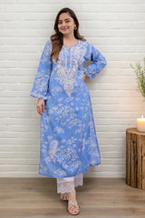 Blue Chikankari Kurta with Palazzo