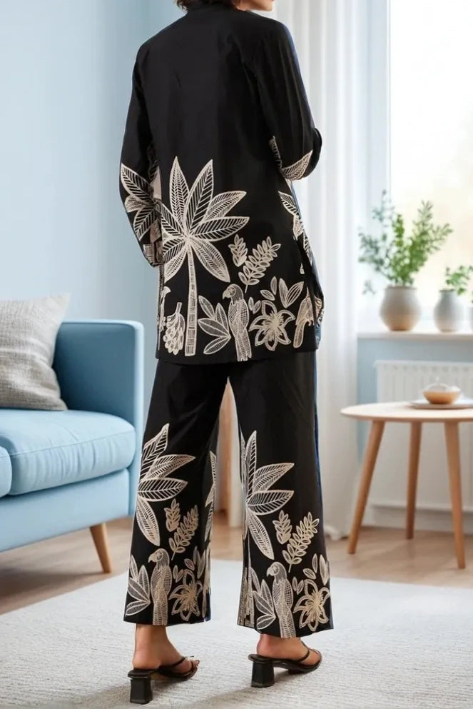 Black Leaves Co-Ord Set