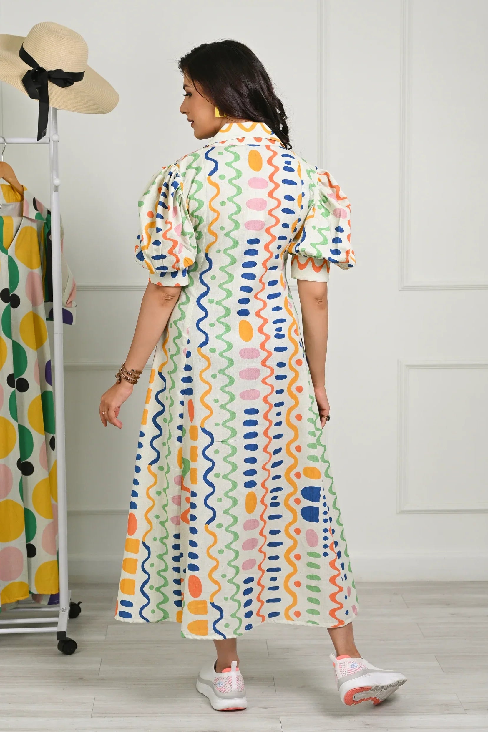 Colorful Printed Midi Dress