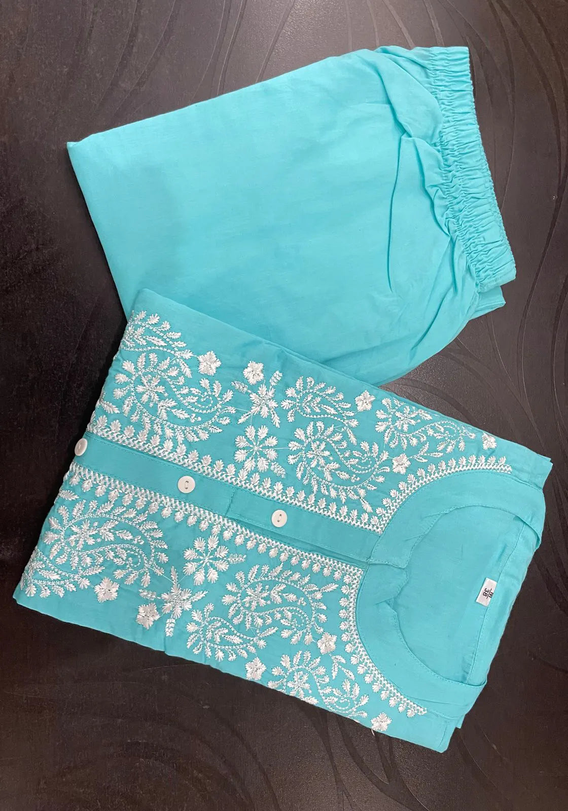 Blue Heavy Embroidery Kurta Pant Set