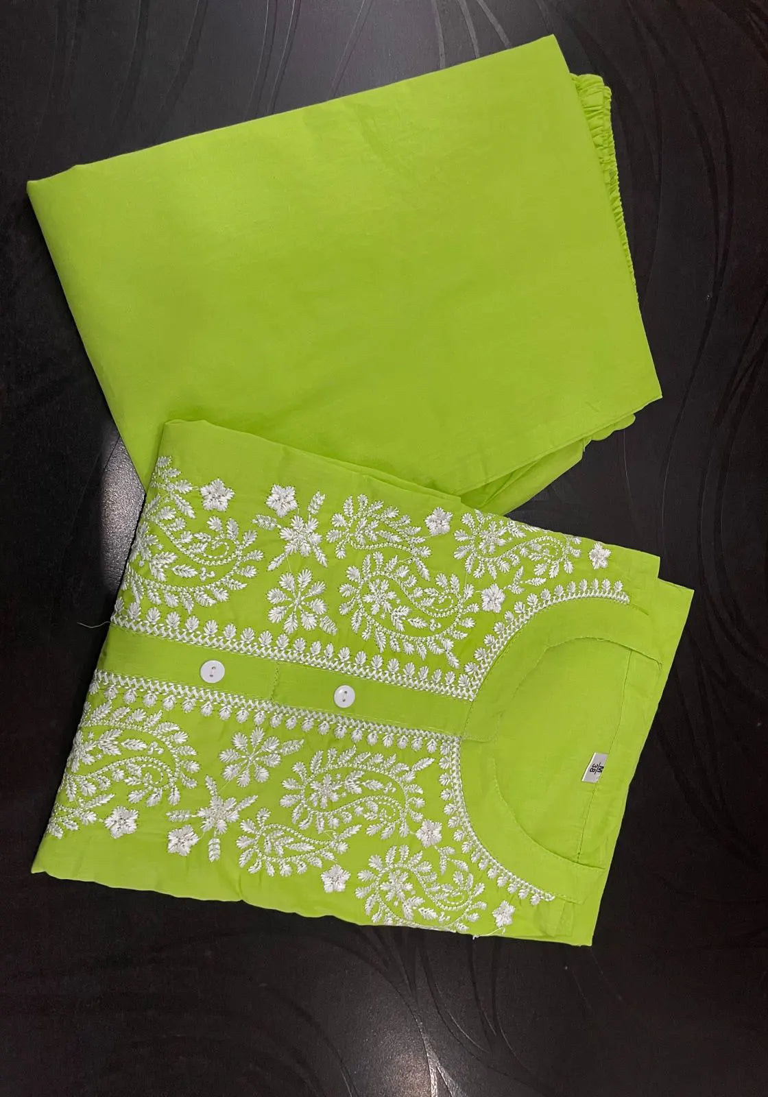 Green Heavy Embroidery Kurta Pant Set