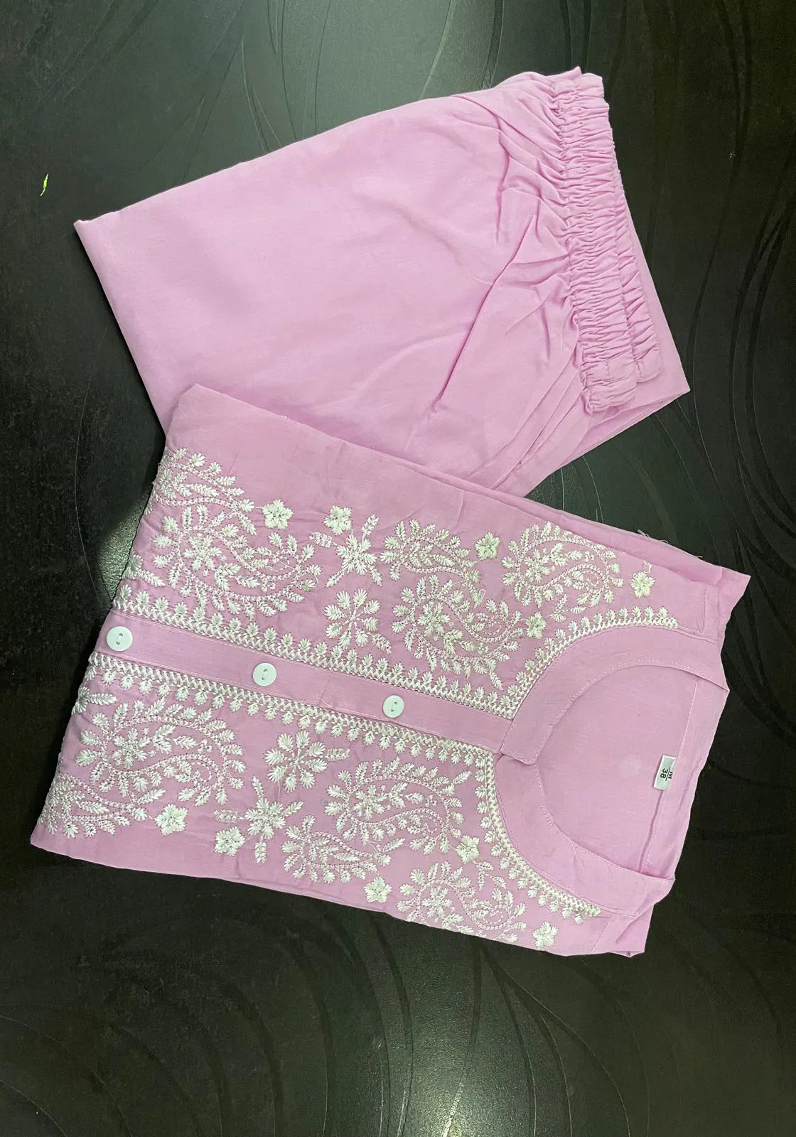 Light Pink Heavy Embroidery Kurta Pant Set