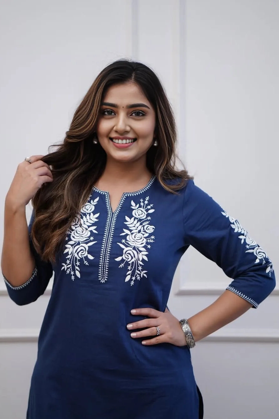 Blue Embroidered Kurta with Palazzo