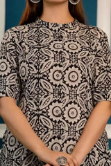 Black Printed Kurta with Palazzo