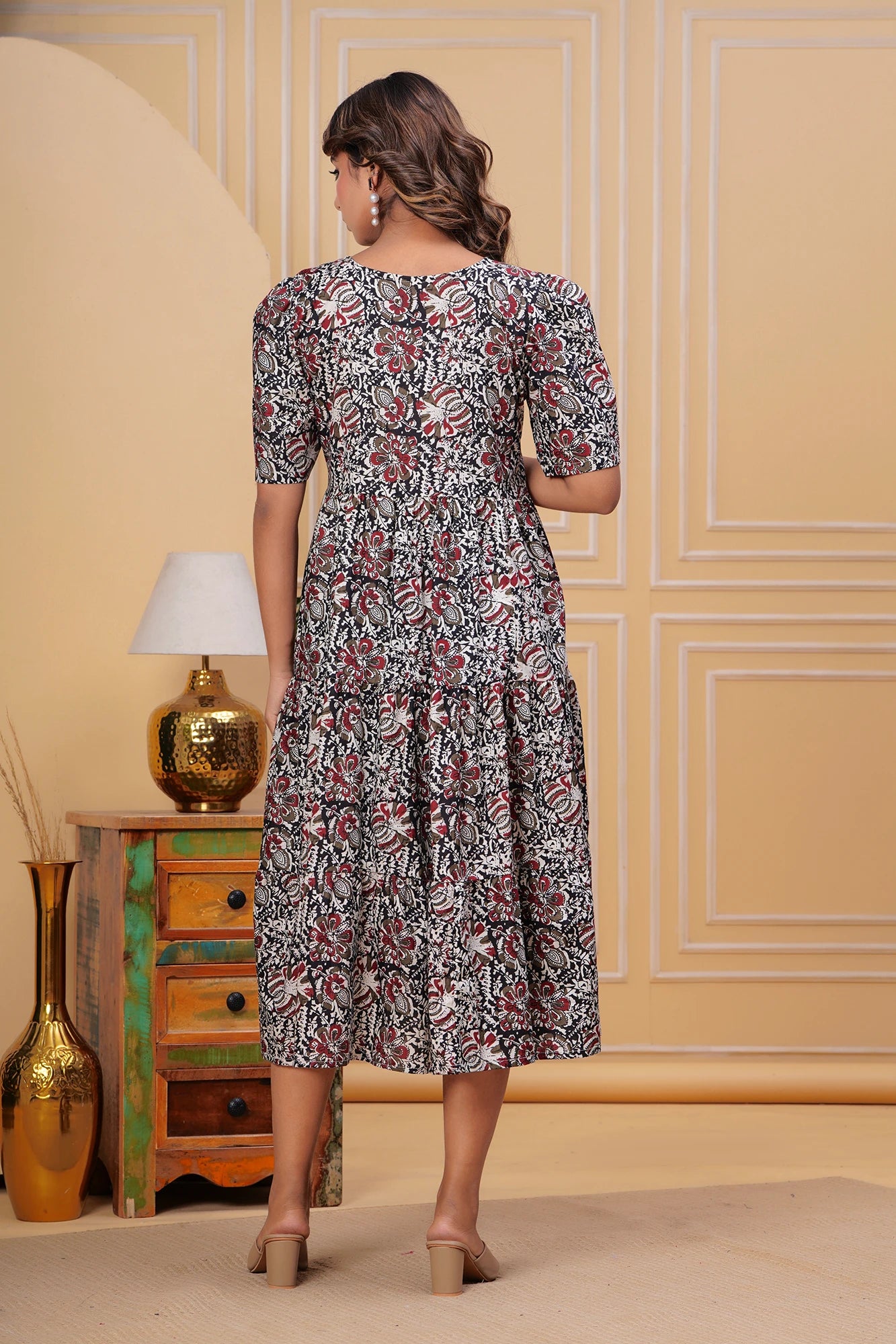 Dusky Floral Midi Dress
