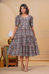 Dusky Floral Midi Dress