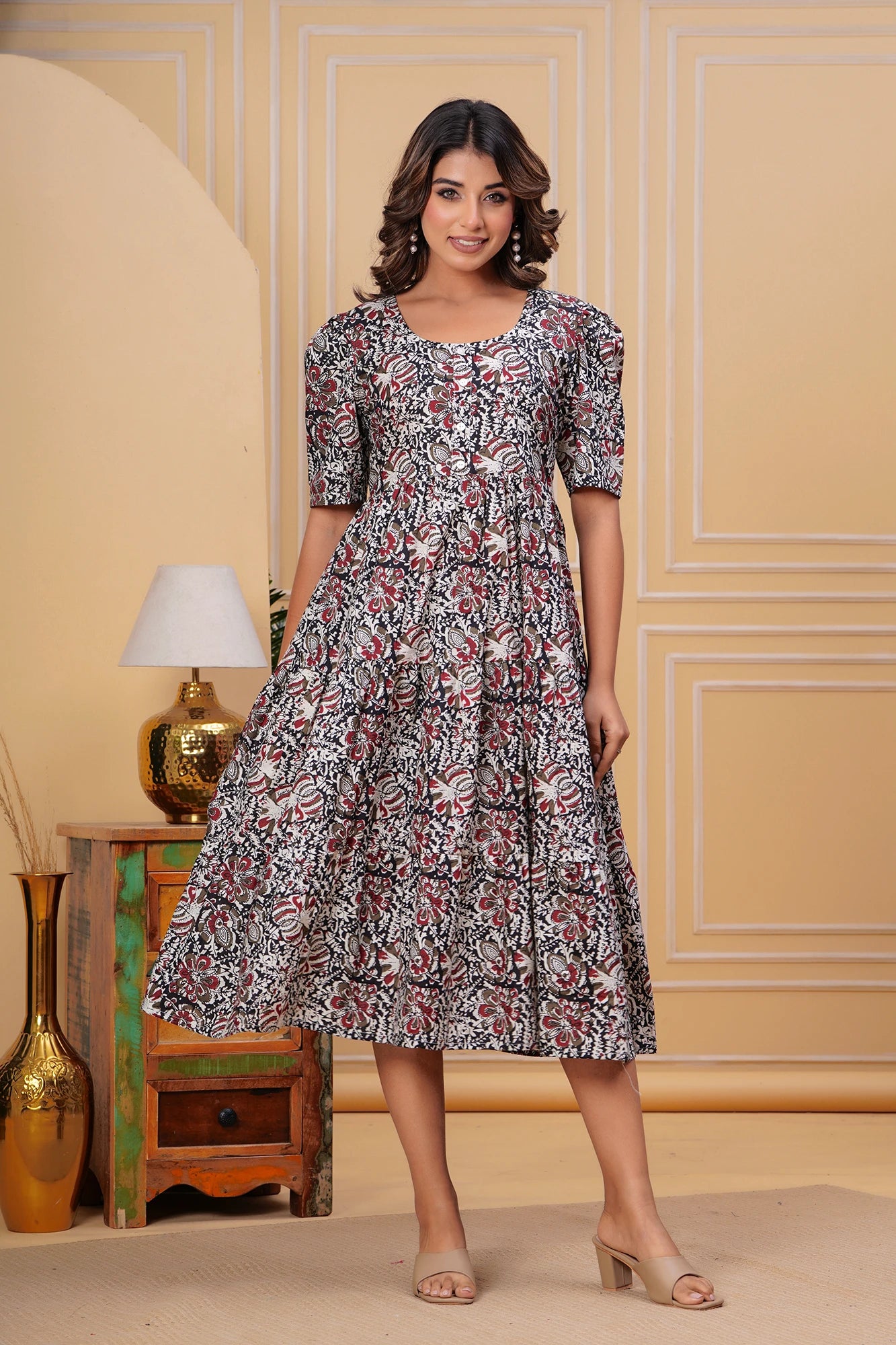 Dusky Floral Midi Dress