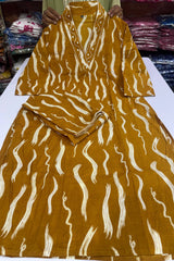 Mustard Printed Cotton Co-ord Set