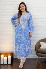 Blue Chikankari Kurta with Palazzo