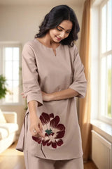 Wood Grey Floral Co-Ord Set