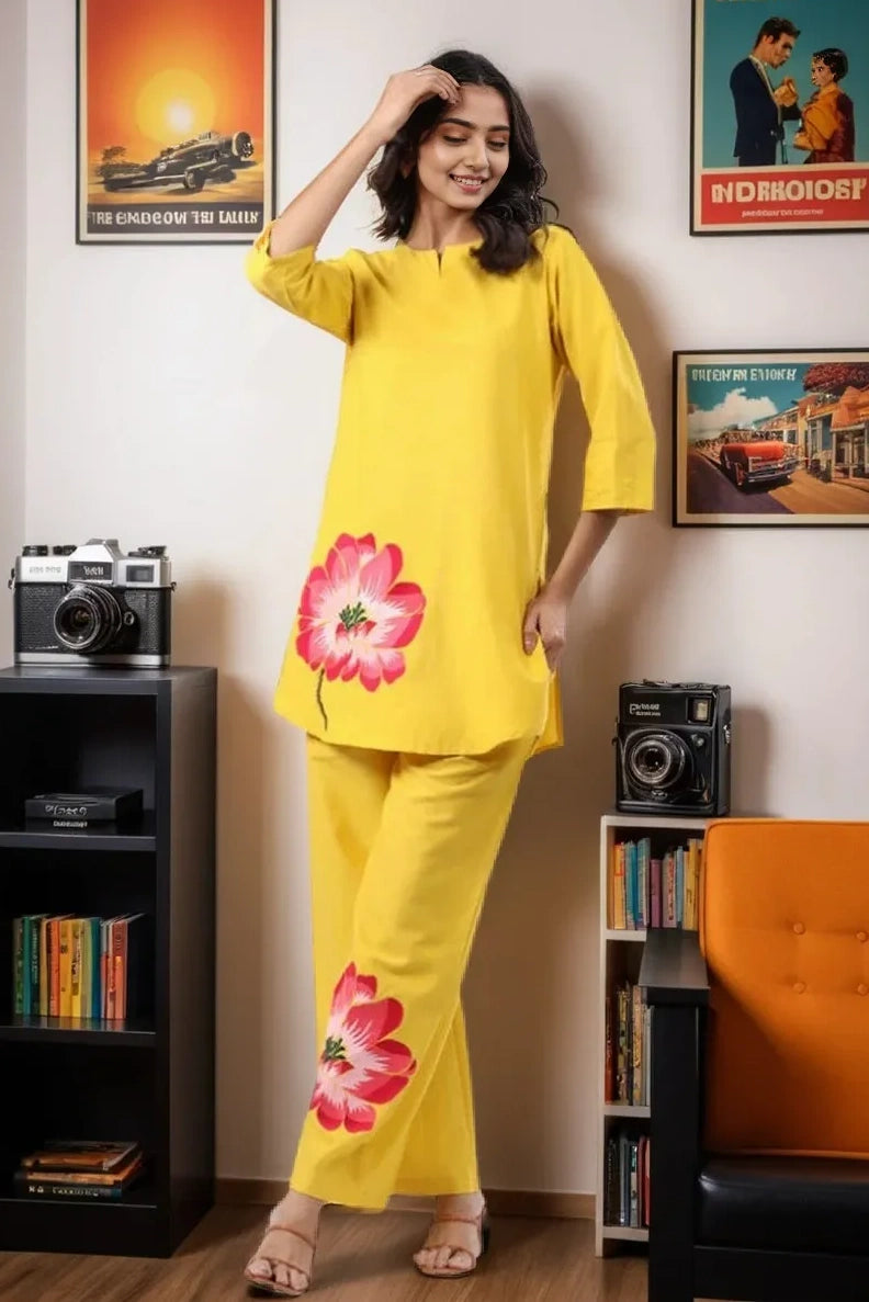 Yellow Floral Co-Ord Set