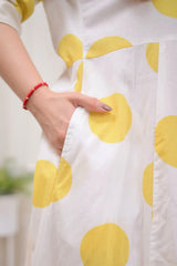 Yellow Polka Dots A-Line Dress